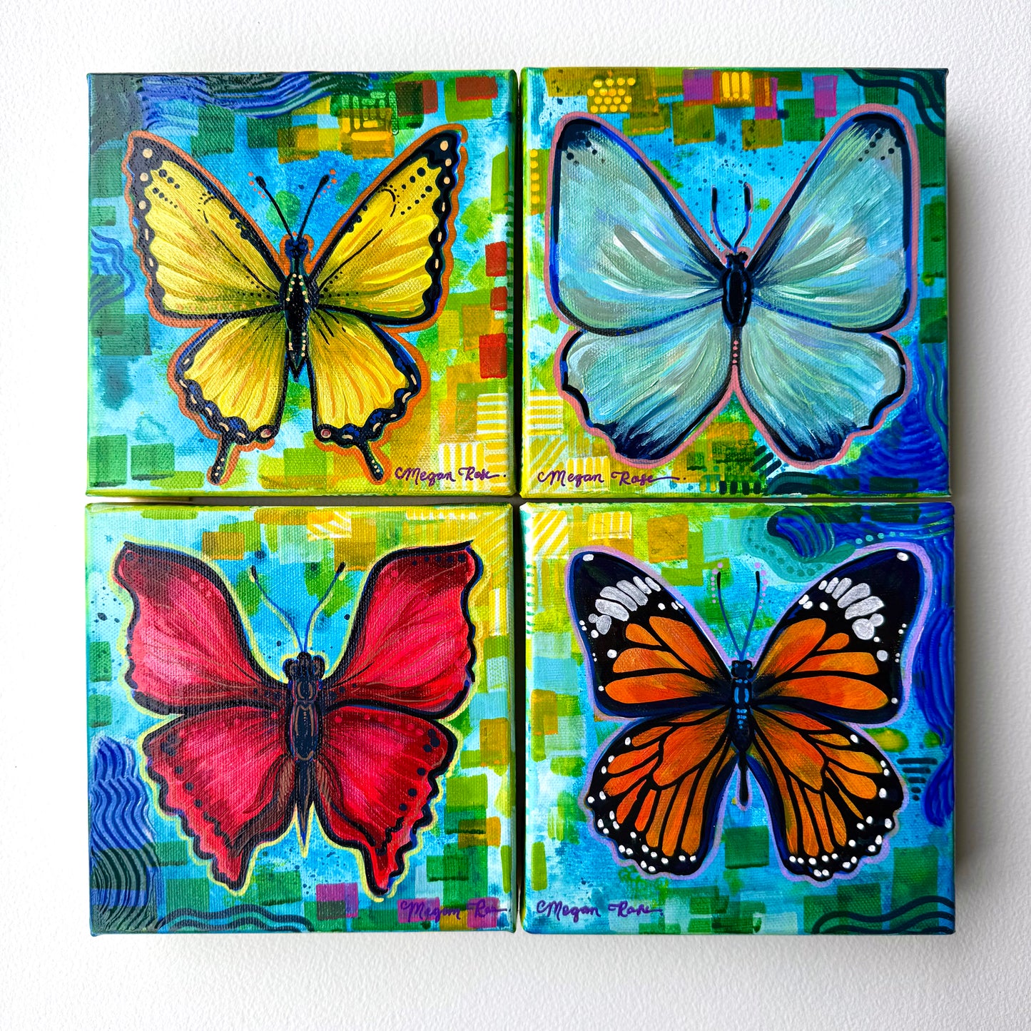 Bonjour, Butterfly! #1 Original Painting | Butterfly Acrylic Painting