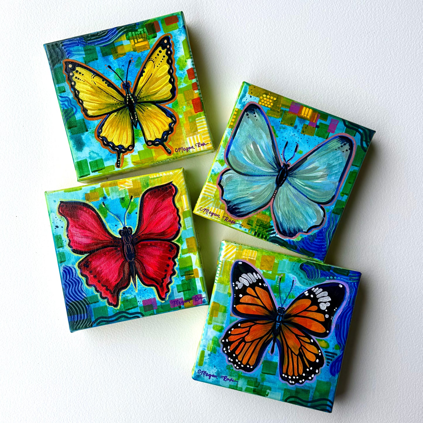 Bonjour, Butterfly! #1 Original Painting | Butterfly Acrylic Painting