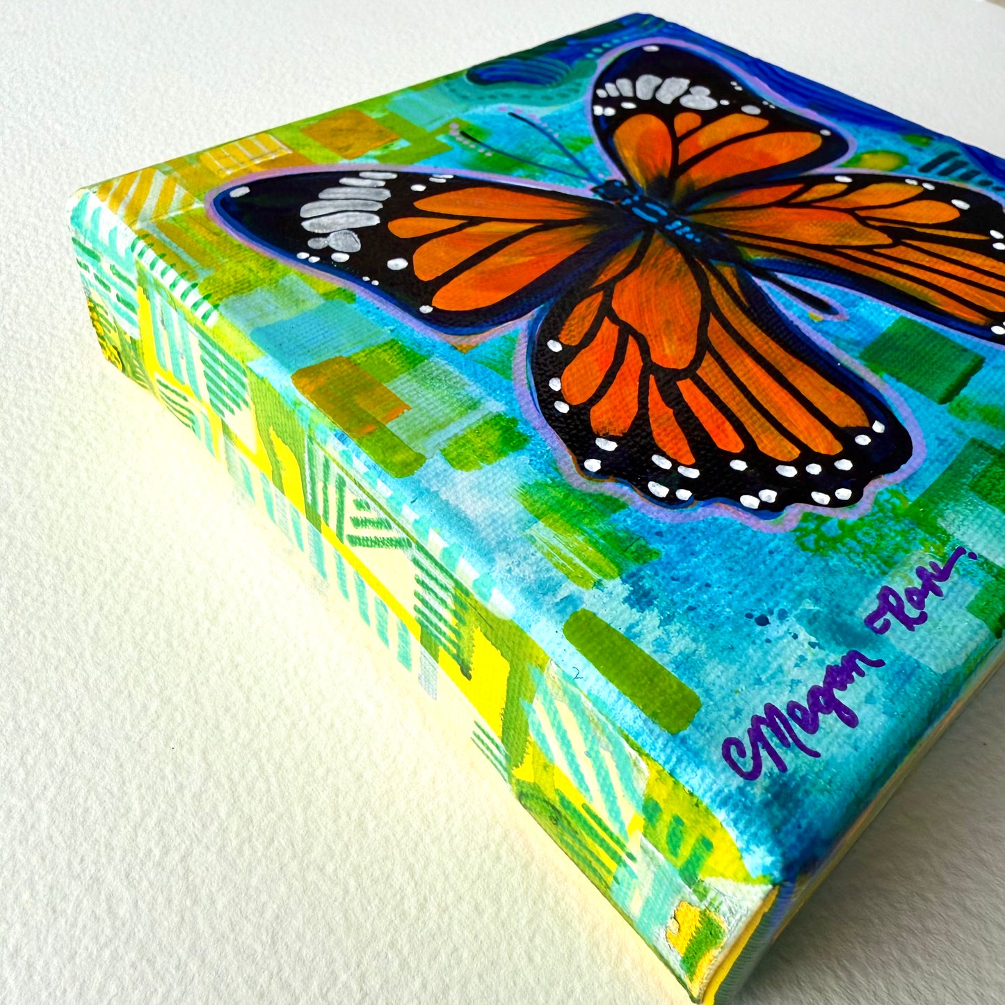Bonjour, Butterfly! #1 Original Painting | Butterfly Acrylic Painting