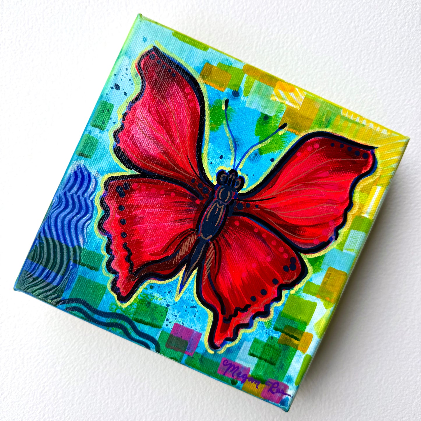 Bonjour, Butterfly! #2 Original Painting | Butterfly Acrylic Painting