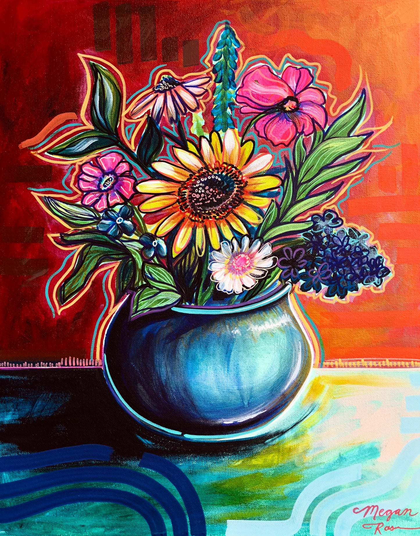 In Full Bloom Original Painting | Floral Acrylic Painting