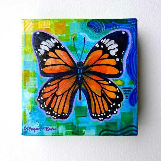 Bonjour, Butterfly! #1 Original Painting | Butterfly Acrylic Painting