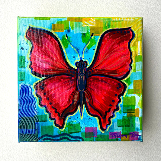 Bonjour, Butterfly! #2 Original Painting | Butterfly Acrylic Painting
