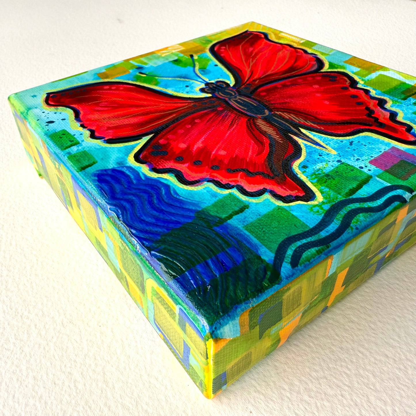 Bonjour, Butterfly! #2 Original Painting | Butterfly Acrylic Painting