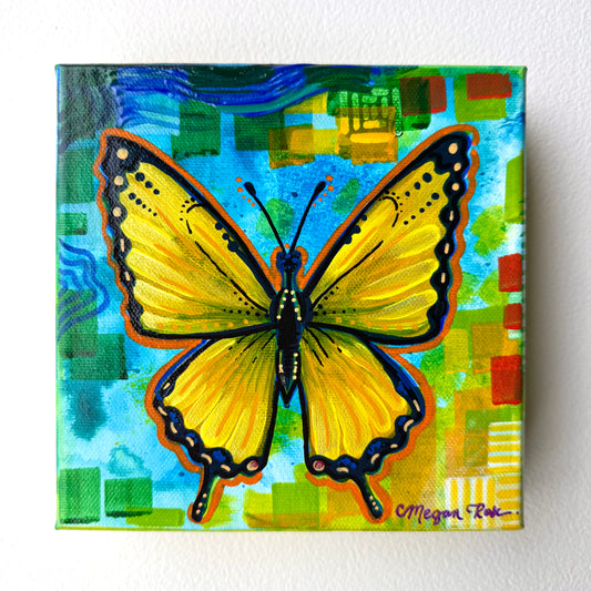 Bonjour, Butterfly! #4 Original Painting | Butterfly Acrylic Painting
