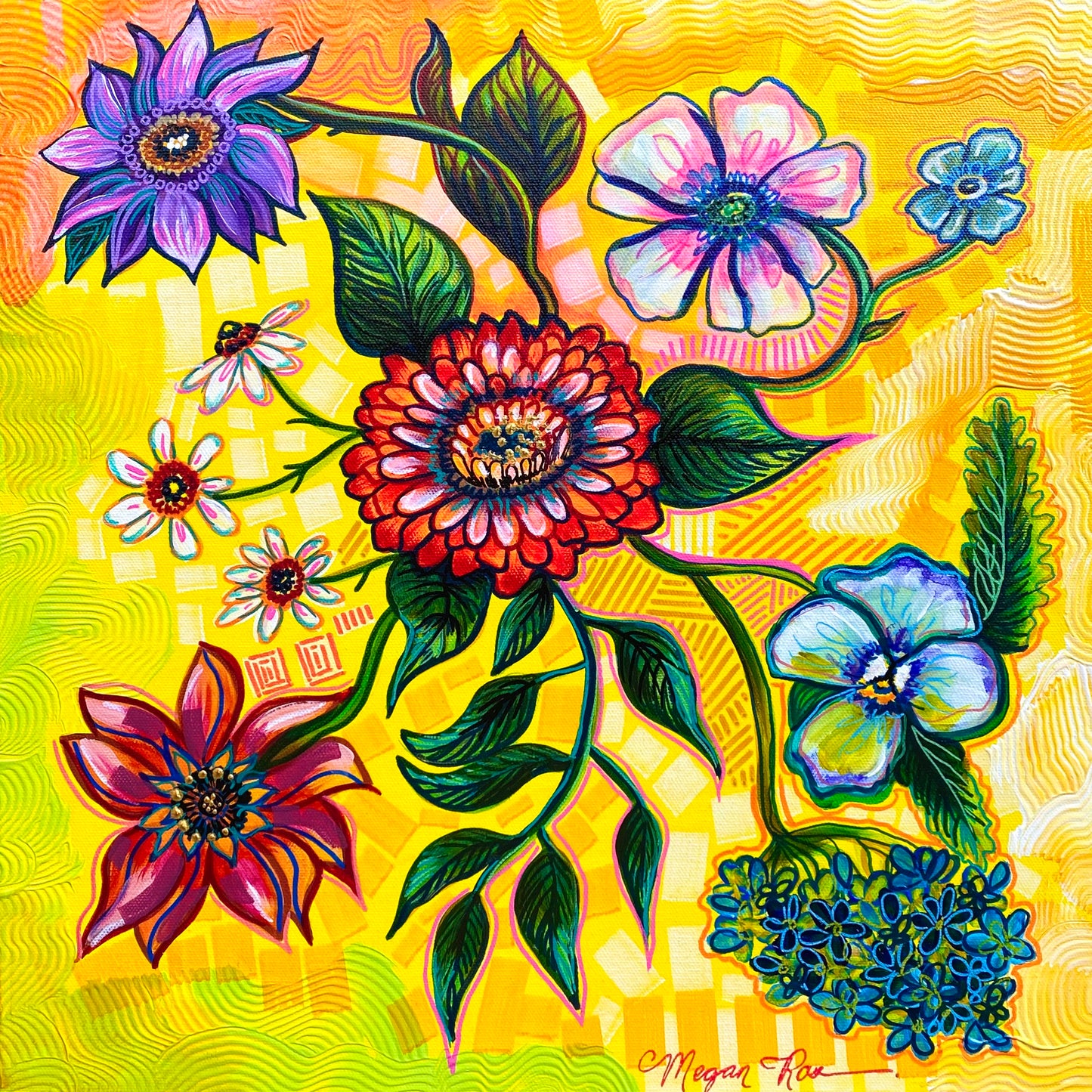 The Poetry of Flowers Original Painting | Floral Acrylic Painting