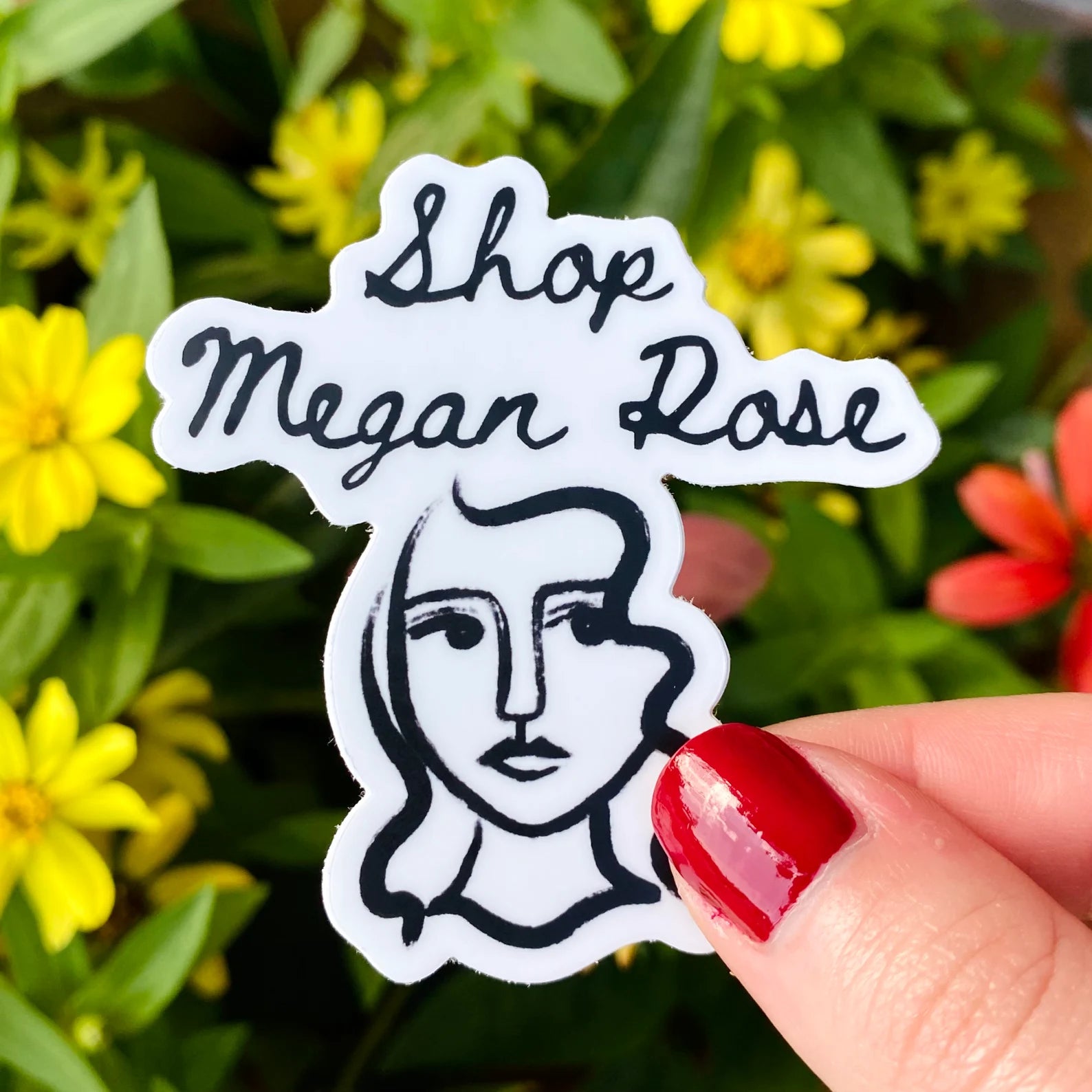 Megan Pattern Sticker Shop Megan Rose Logo Sticker