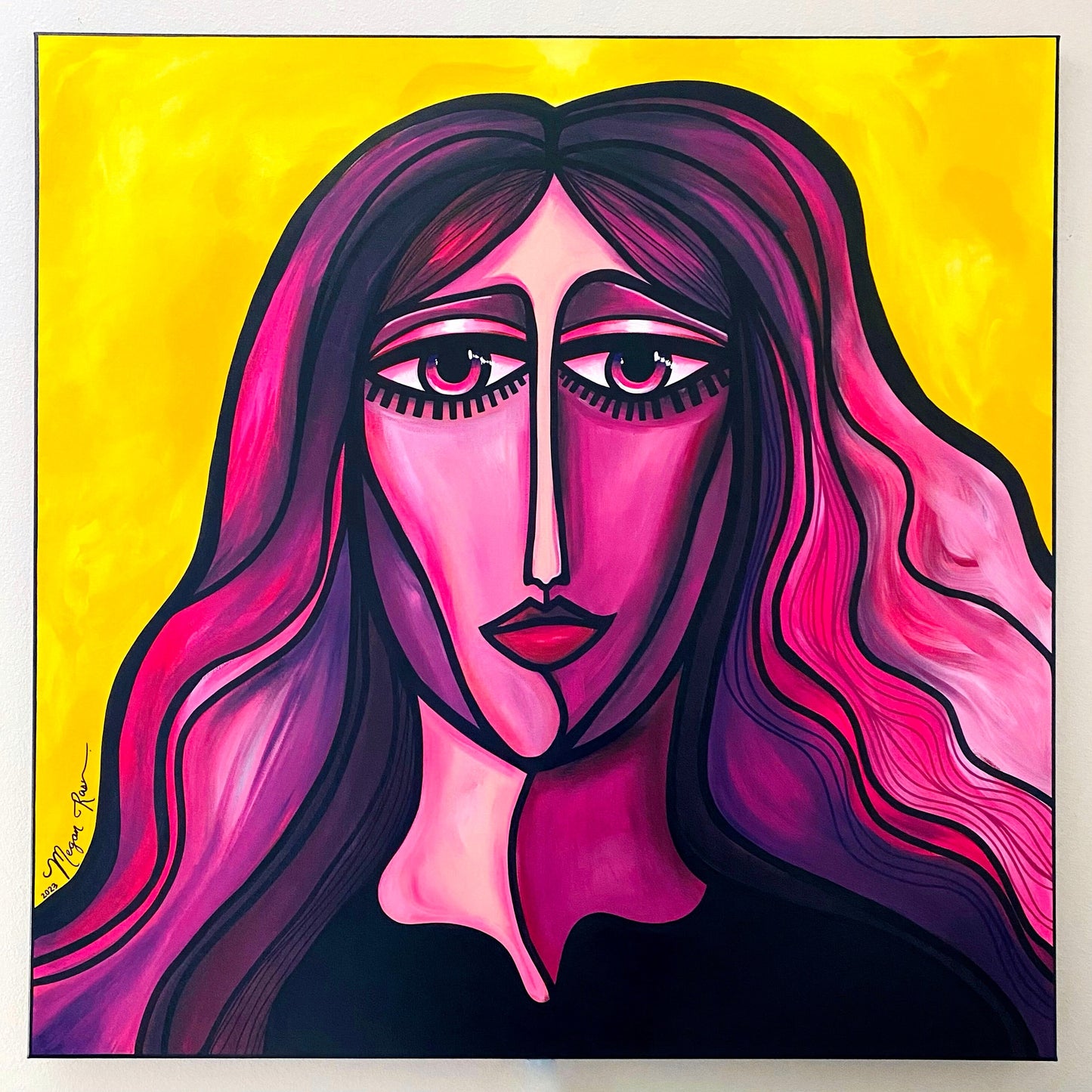 Femme au soleil d'or (Woman in the Golden Sun) Original Painting | Feminine Abstraction Collection