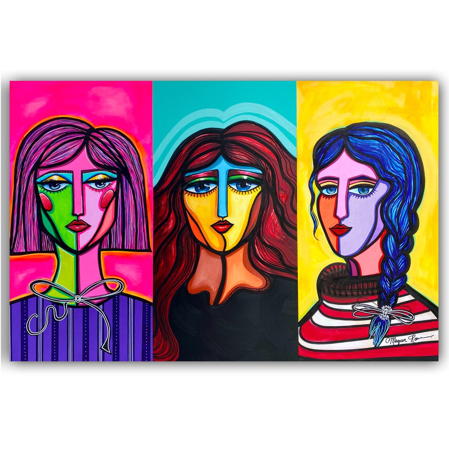 3 Femmes Dynamiques Original Painting | Feminine Abstraction Collection