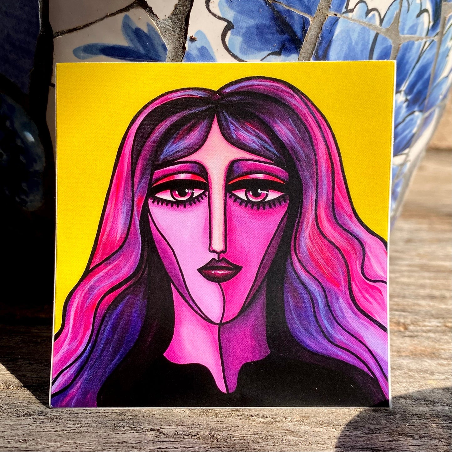 Andy Vinyl Sticker | Abstract Face Art | Feminine Abstraction Collection