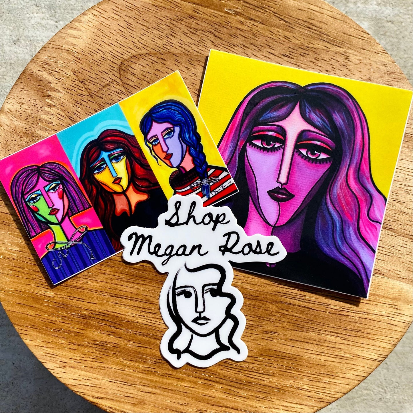 3 Femmes Dynamiques Vinyl Sticker | Abstract Face Art | Feminine Abstraction Collection