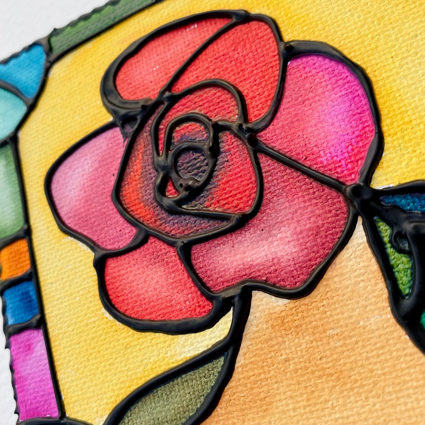 Rose Original Stained Glass Painting