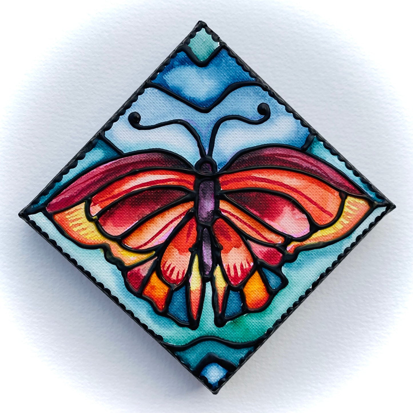 Butterfly Original Stained Glass Painting