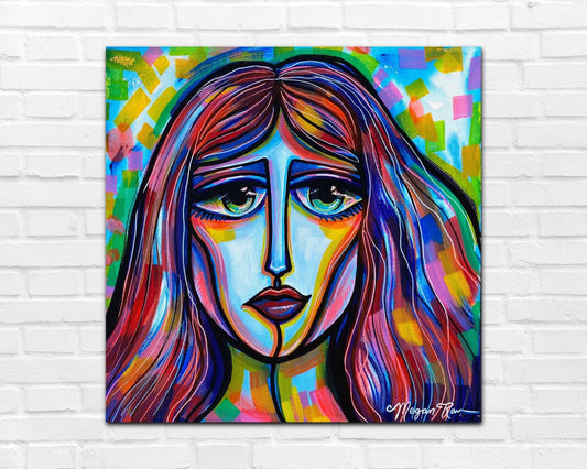 Cerulean Disco Original Painting | Feminine Abstraction Collection